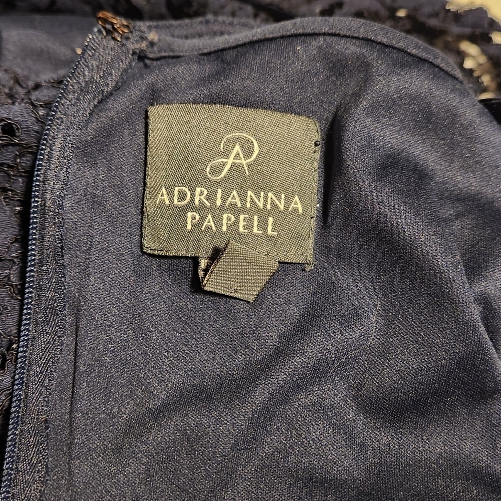 Adrianna Papell Blue Cap Sleeve Gown - Picture 10 of 10